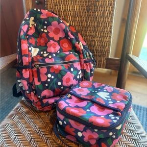 Hanna Andersson Floral Kids Backpack and Lunchbox Set